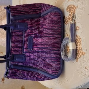 Vera Bradley Trimmed Trapeze Satchel Impressionista Stripe